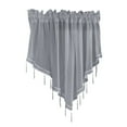 thumbnail image 4 of Beaded Triangle Sheer Valance Curtains for Windows, Scalloped Sheer Curtain Panels with Crystal Beads - Rod Pocket Farmhouse Window Treatment for Kitchen Bedroom, 4 of 5