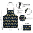 thumbnail image 3 of Construction Vehicles Text Dark Blue Apron-Garden Aprons for Women with Pockets-Cotton Linen Waterproof Kitchen Cooking Gardening Aprons Adjustable for Kitchen,Cooking,BBQ and Salon 33x27 Inch, 3 of 7
