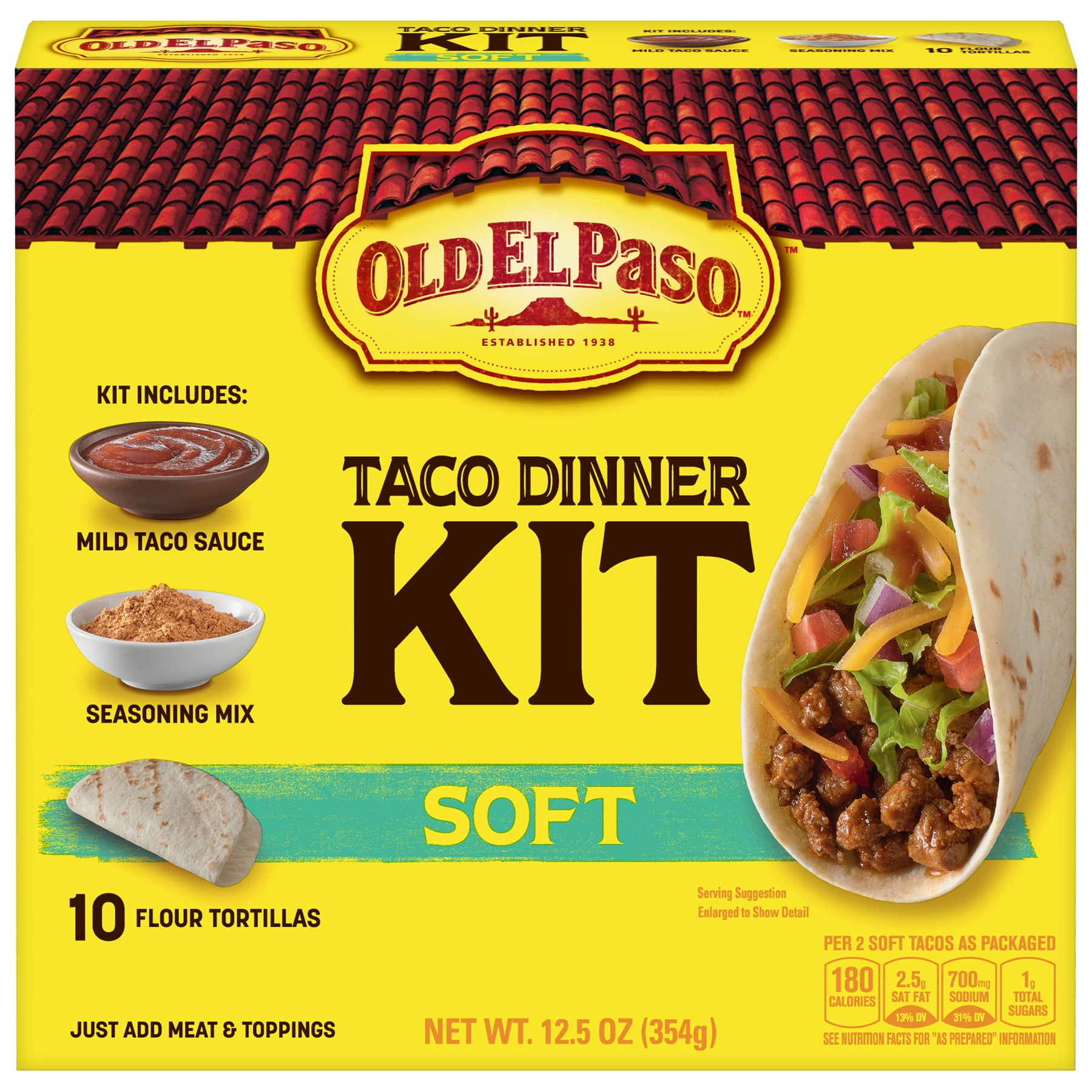 Old El Paso Soft Taco Dinner Kit, 12.5 oz Box