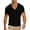 Black, variant on Men's Short Sleeve Shirt V Neck Casual Button Down Shirt Vintage Textured Grid Plaid Slim Fit Summer Tops