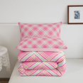 thumbnail image 5 of Manfei Pink Blue Plaid Twin Comforter Sets,Vintage Checkered Bedding Set,Pink Reversible,2-Piece,1 Comforter and 1 Pillowcase,2-Piece,1 Comforter and 1 Pillowcase, 5 of 7
