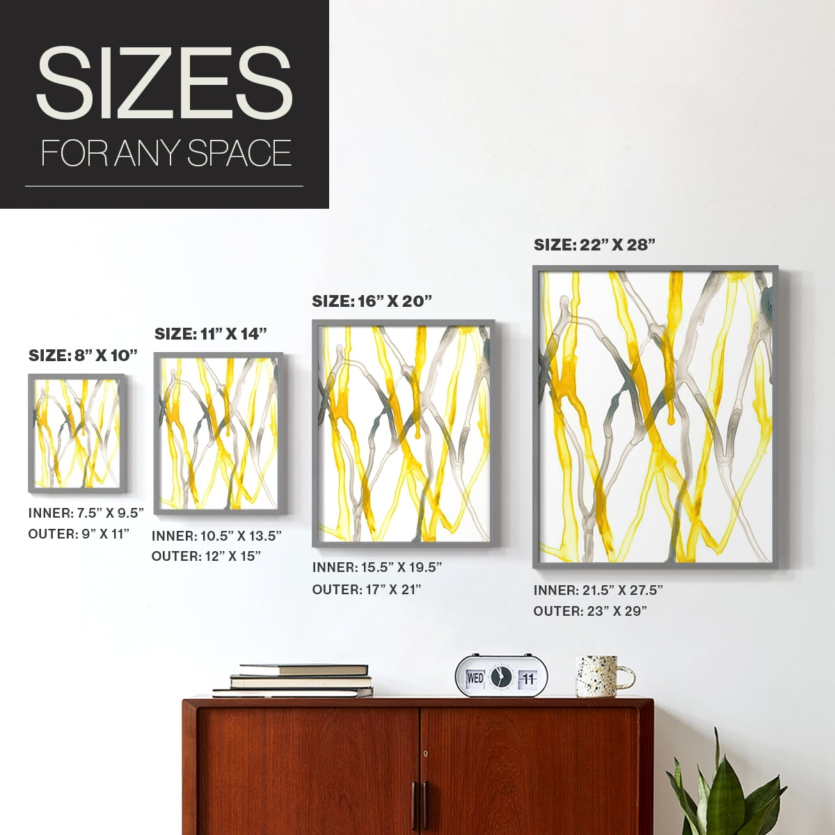 Runnel XX Framed Print in Gray Solid Wood Framed Print No Nail Hanging