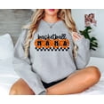 thumbnail image 4 of Basketball Mama Sweatshirt for Women Orange Checkered Basketball Mom Sweater Gray Sweatshirt Adult Small, 4 of 5