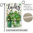 thumbnail image 3 of St Patrick''s Day Lucky House Flag 28 x 40 Inch Shamrock Clovers Mason Jar Double Sided Large Flag for Farmhouse Yard Holiday Decor, 3 of 5