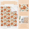 thumbnail image 2 of Floral Pumpkin Fuzzy Flannel Blanket 60 x 50 Inch Fall Throw Blanket Watercolor Autumn Flower Blanket for Thanksgiving Farmhouse Home Chair Sofa Couch Bed, 2 of 6