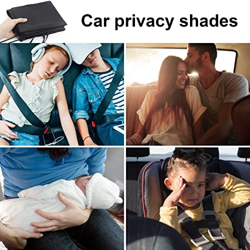 Set of 3 Privacy Curtains for Car,SUV,Van - Includes 1 Rear Seat Divider & 2 Side Windows Divider Curtains for Camping & Sleeping