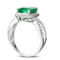 thumbnail image 2 of Classic Art Deco 2.25 Carat Green Emerald 6mm Princess Cut And Moissanite Diamond Halo Engagement Ring in 10k White Gold, 2 of 5