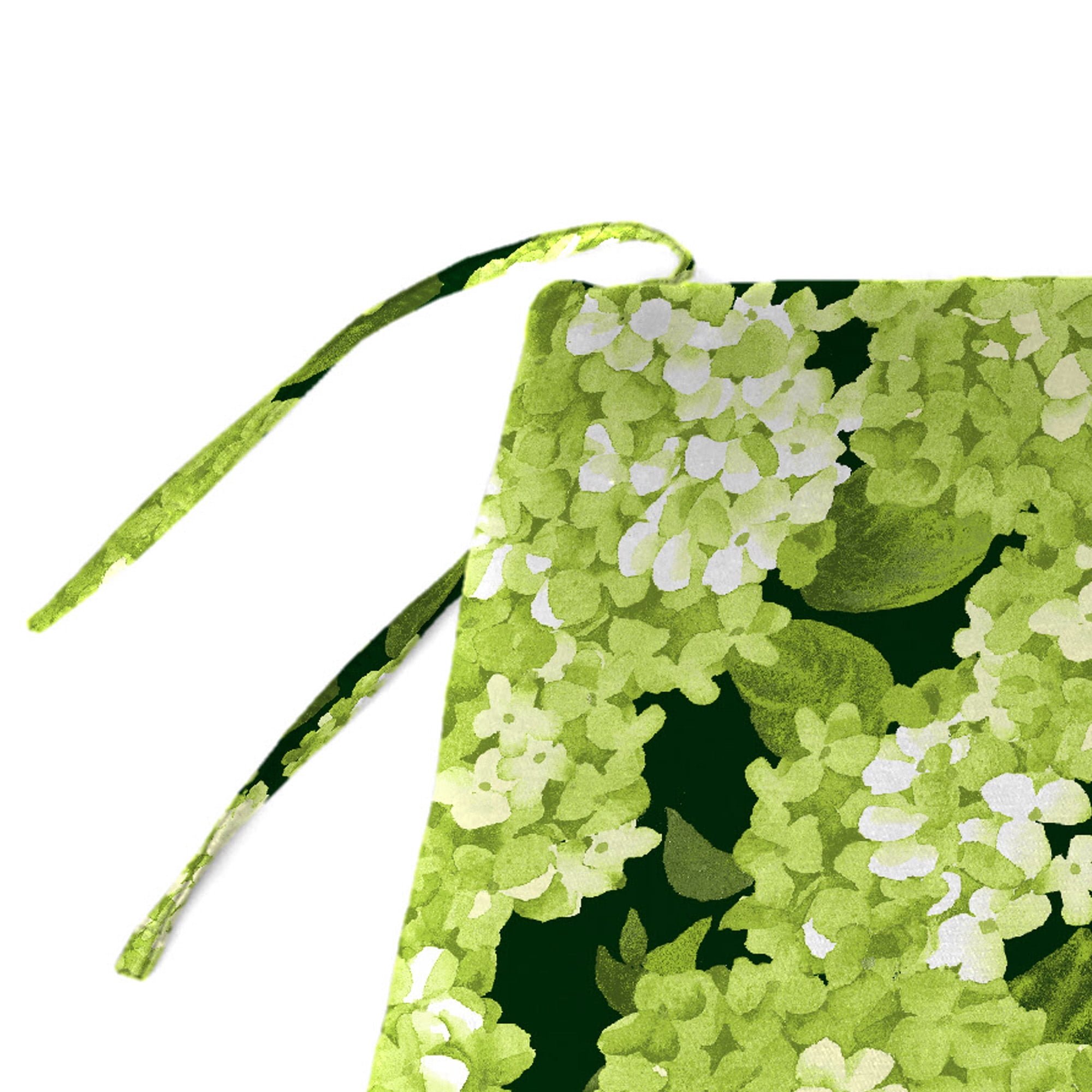 Jordan Manufacturing 48" x 19.5" Hydrangea Forest Green Floral Rectangular Outdoor Settee Swing Bench Cushion with Ties