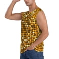 thumbnail image 3 of Haiem Men's Bright Shiny Golden Print Tank Tops Summer Sleeveless Cut Off Workout T-Shirts Fitness Vest Athletic Undershirts-X-Large, 3 of 8