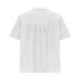 thumbnail image 6 of Yigetop Womens Linen Tops Womens Summer Loose Fit Tops Casual Button Down Shirts Cotton Linen Short Sleeve Tops Short Sleeve Shirts for Women White S, 6 of 7
