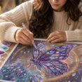 thumbnail image 4 of Butterfly Fantasy Diamond Art Kit, 12 Inch Framed Pearl Diamond Painting for Adults, Unique Wall Art Home Decor Craft Set, 4 of 5
