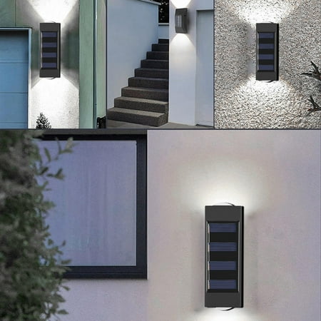 

LuoYinDa Piano Light Bulb Type T Solar Double Head Wall Light Outdoor Garden Light Outdoor Up and Down Luminous Wall Light