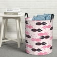 thumbnail image 6 of Daiia pink fish hearts Pattern Round Laundry Basket with Handles Thickened Waterproof Circular hamper,Dirty Clothes Storage Basket for Bedroom,Bathroom,College Dorm-Medium, 6 of 6