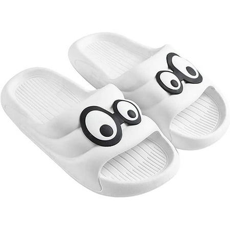 

CoCopeaunts EVA Cloud Slides for Women Men Cute Cartoon Eyes Slippers Novelty Summer Cartoon Sandals Bathroom Shower House Home Slippers