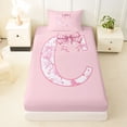 thumbnail image 3 of Manfei Pink Bow Letter C Twin Sheet Sets for Girls, Princess Style Bedding, 3pcs, 3 of 5