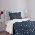 thumbnail image 3 of Ambesonne Navy Blue Quilted Bedspread Set 2 Pcs, Indigo Rain Drops, Twin Size, Turquoise Pale Blue, 3 of 5