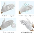 thumbnail image 2 of 12Pairs White Cotton Gloves for Eczema and Dry Hands - Breathable Work Glove Liners - Moisturizing SPA Gloves - Soft Jewelry Inspection Gloves - Stretchy Fit Cotton Cloth Gloves for Most Women, 2 of 5