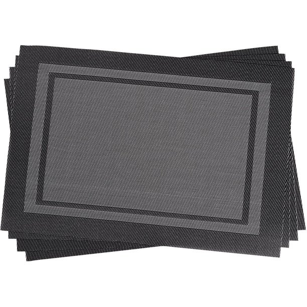 Vinyl Table Placemats for Dining or Kitchen Table (Set of 4, Grey)