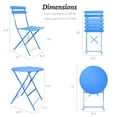 thumbnail image 4 of TQKVIPI Patio Bistro Set Outdoor Furniture Set Folding Bistro Table and Chairs Conversation Set for Bistro Balcony Porch Yard Garden(Blue with Cushion), 4 of 7