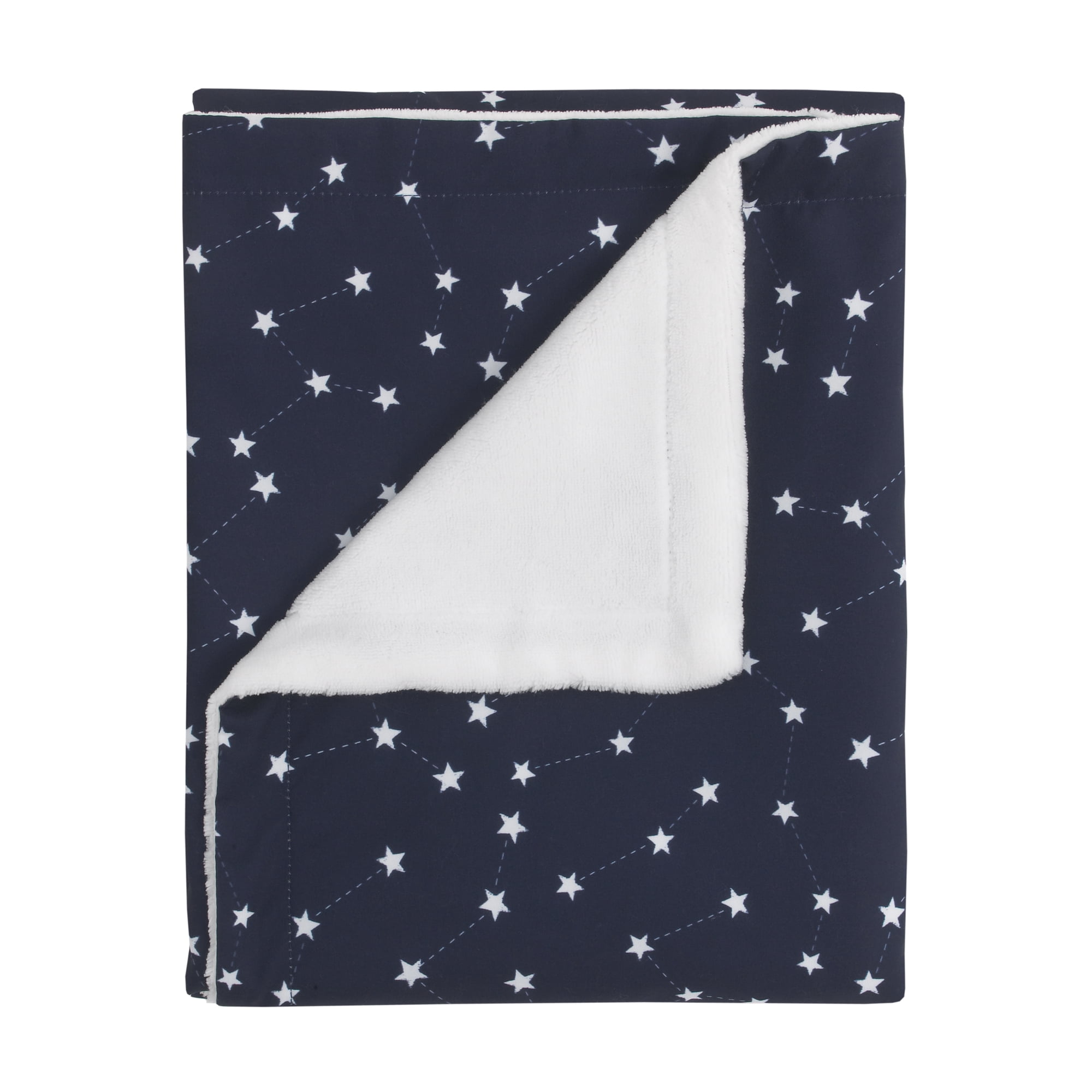 MoDRN Celestial Stars Baby Blanket, Navy, Grey, and White