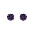thumbnail image 3 of 1.5 Ct Round Cut Studs Purple Alexandrite 18K Rose Solid Solid Gold Everyday Dainty Earrings Push Back, 3 of 7