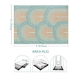 thumbnail image 5 of RUG ROBOT 5'x7' Abstract Area Rugs for Living Room, Non Slip Washable Rugs for Bedroom, Dining Room, Boho Mid Century Modern Colored Indoor Abstract Rainbow Carpet, Orange/Green, 5 of 8