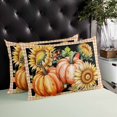 thumbnail image 4 of Burnt Orange Yellow Pumpkins Fall Throw Pillow Covers, Thanksgiving Sunflower Plaid Soft Breathable Pillow Cases with Zipper for Sleeping, King Size Pillowcases for Couch Bed Sofa Chair 20x36 Inches, 4 of 6