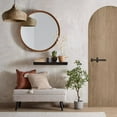 thumbnail image 2 of Bouclair Beige Fabric Ottoman Storage Bench on Wooden Legs, 2 of 10