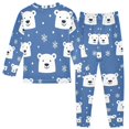 thumbnail image 2 of FORMRS Long Sleeve Top and Pants Pajama Set for Niños 2-Piece Sleepwear, Sizes 18M-8Y, White Polar Bear, 2 of 6