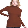 thumbnail image 3 of Women‘s Long Sleeve Rib Turtleneck Top Pullover Sweater L RED, 3 of 6