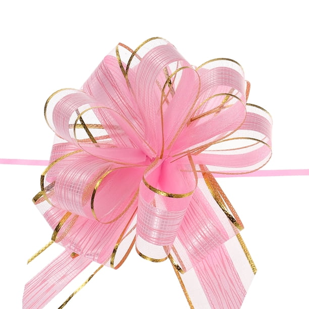 Lazos de organza Unique Bargains 10uds 7 Pulgadas Rosa para Boda Cestas Regalos Navidad Fiesta