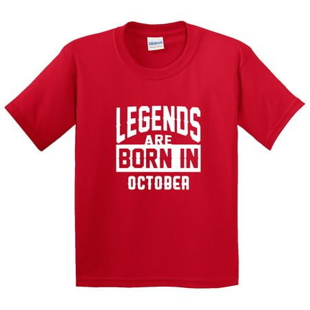 Trendy USA 663 - Youth T-Shirt Legends Are Born In October Libra Scorpio Medium