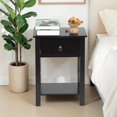 thumbnail image 2 of Tcbosik Nightstand with Storage, 2-Tier Side Table with Storage Drawer and Open Shelf, Modern End Table for Bedroom, Living Room, Black, 2 of 8