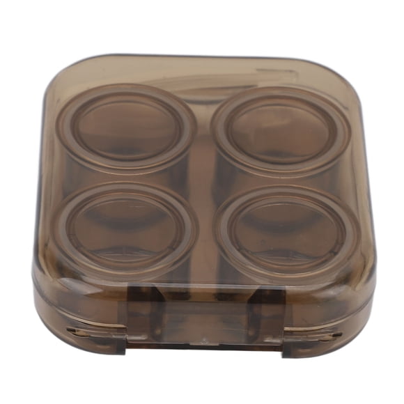 Contact Lenses Container, Transparent Portable Contact Lens Case Tweezer Clip Kit Hygienic for Office for Travel for Girls Brown