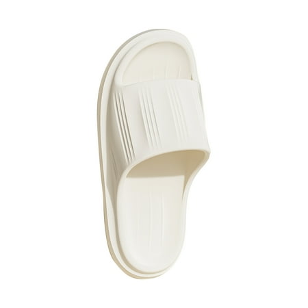

Lovskoo 2024 Soft Shower Shoes Slides for Women Comfy Platform Pillow Sandals Non-Slip Pool Bathroom Slippers White