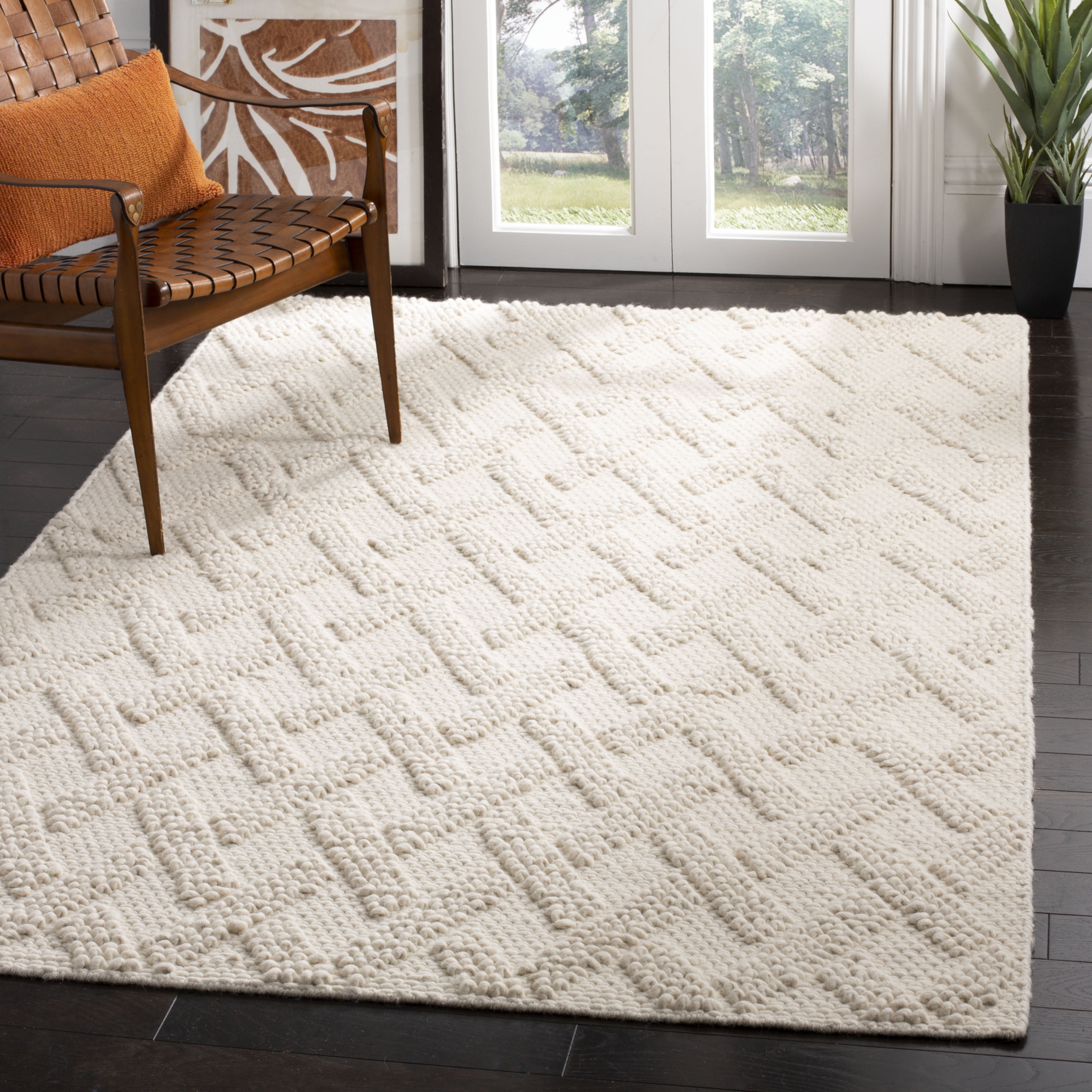 SAFAVIEH Natura Ashley Geometric Area Rug, Ivory/Beige, 9' x 12'