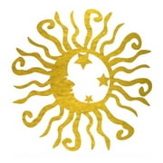 The Moon The Sun And The Stars Metal Wall Art Wacky Sun Crescent Star Suitable For Decorating  Yellow
