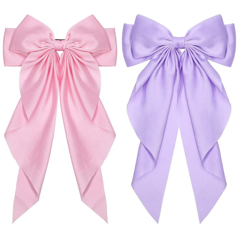 Buy Big Bow Satin Hair Clip/Pin Multicolored Pack of 6 Hair Ribbon Bow  Clips For Girls Kids Women by The Little Girl Store for Women Online in  India