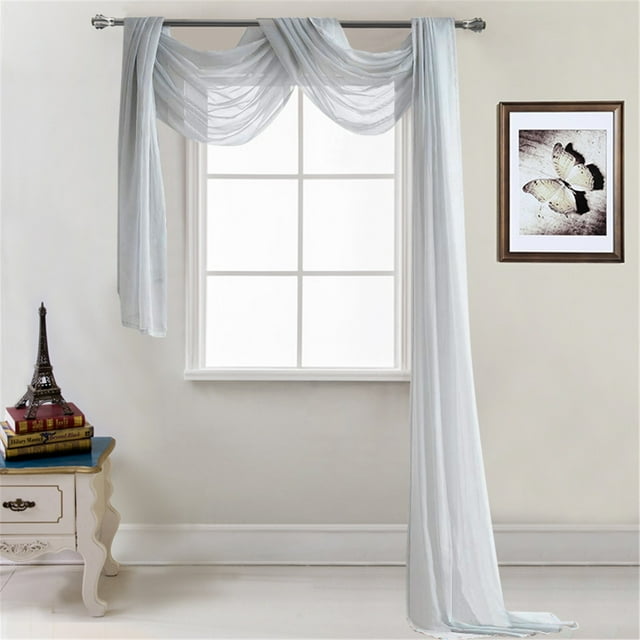 Hearthoom Voile Window Scarf Multifunction Decorative Curtain Multicolor Event Dress Up Panel Sheer Drape for Home Enhancements Scarf Valance Decor