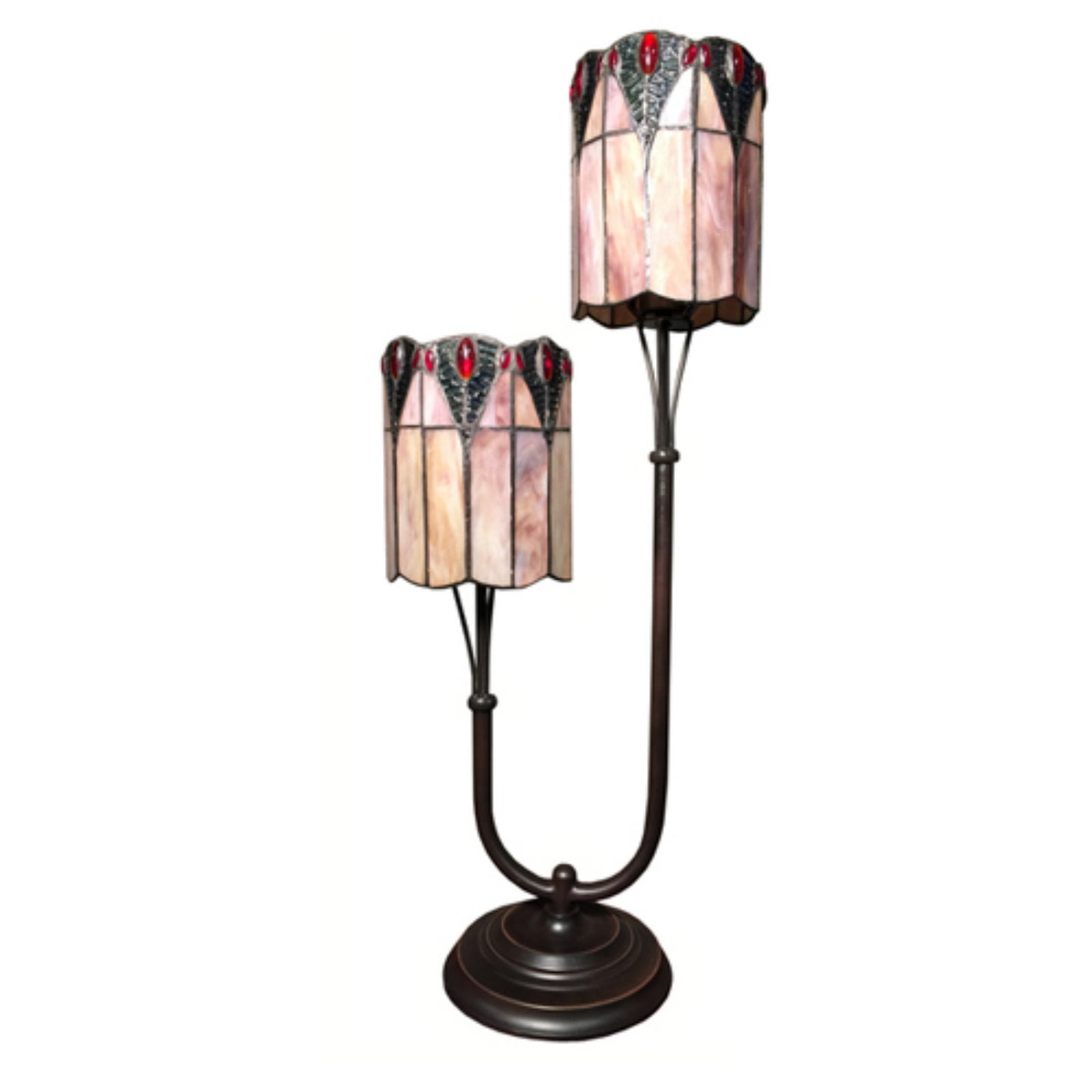 twin stem tiffany lamp