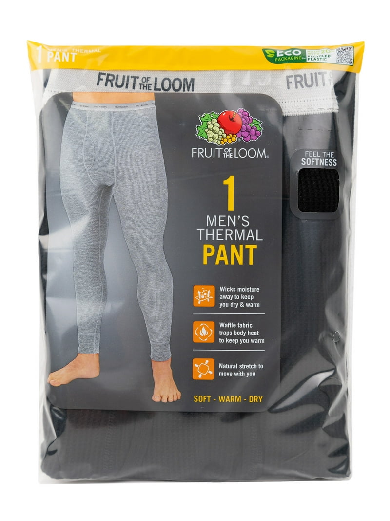 Fruit of the Loom Men's Thermal Waffle Underwear Bottom, Sizes S-5XL