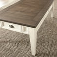 thumbnail image 6 of Bowery Hill Hardwood Solids Dark Oak and Antique White Coffee Table Rectangular Storage 32" W x 52" D x 18" H, 6 of 7