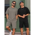 thumbnail image 4 of RICHCOIN Mens 2 Piece Sets Casual Outfit Summer Vacation Beach Short Sleeve T Shirts and Shorts for Men, 4 of 7