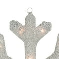 thumbnail image 3 of Northlight 20" Lighted Silver Tinsel Snowflake Christmas Window Decor, 3 of 3