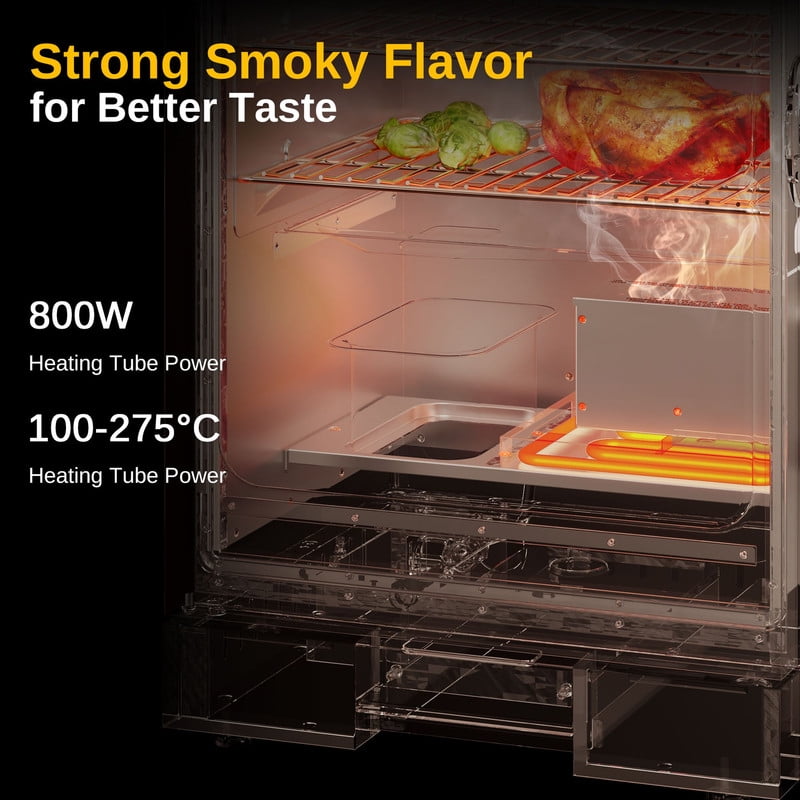 EAST OAK 725 Sq Electric Smoker Portable Outdoor Smoker with Digital Temperature Control and 4 Removable Grill Racks for Outdoor Cooking BBQ Grill, Black