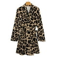 thumbnail image 4 of Golden Leopard Night Robe Long Sleeve V Neck Robe With Belt Women's Sleepwear Dresses, 4 of 9