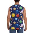 thumbnail image 4 of Fotbe Space Planet Men's Camiseta sin Mangas Estampada para Hombres, Playera Casual para Gimnasio, Entrenamiento, Playa-3X-Large, 4 of 7