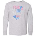 thumbnail image 3 of Inktastic Pink or Blue, Big Brother Loves You Footprints and Heart Long Sleeve Youth T-Shirt, 3 of 5