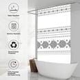 thumbnail image 2 of Extra Long 72"x84" Grey Boho Shower Curtain Set with Plastic Hooks Machine Washable Waterproof Polyester Fabric Bathroom Curtain Paisley Pattern Bath Curtain for Bathroom Decor, 2 of 6