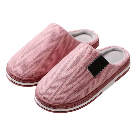 NOKIO Women's House Slippers Soft Plush Knitted Slides Cotton Indoor Outdoor Shoes with Non-S𝗅ip Sole, Memory F𝗈𝖺m Slide Warm Comfort Ladies Slipper for Home, Bedroom, Patio Use